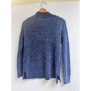 Time and Tru Womens Pullover Mock Neck Pullover Cotton Sweater Blue S/4-6